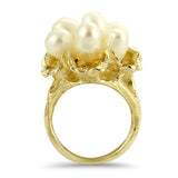 PAGE Estate Ring Floral Pearl Cluster Ring 4.5