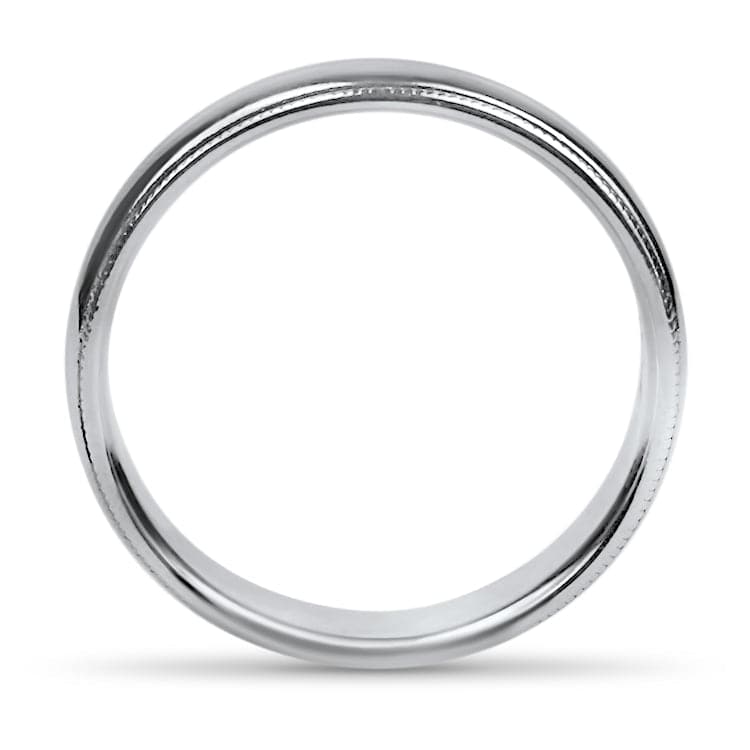PAGE Estate Wedding Band Platinum 4.75mm Milgrain Half Round Wedding Band 10.5