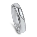 PAGE Estate Wedding Band Platinum 4.75mm Milgrain Half Round Wedding Band 10.5