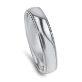 PAGE Estate Wedding Band Platinum 4.75mm Milgrain Half Round Wedding Band 10.5