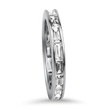 PAGE Estate Wedding Band Platinum Channel Set Straight Baguette Diamond Band 6.25