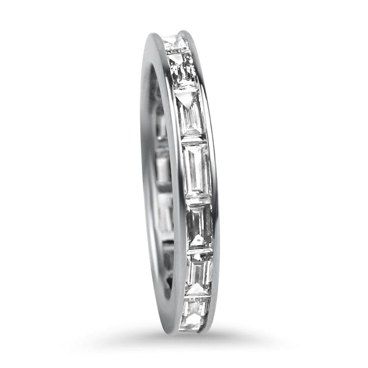 PAGE Estate Wedding Band Platinum Channel Set Straight Baguette Diamond Band 6.25
