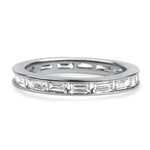 PAGE Estate Wedding Band Platinum Channel Set Straight Baguette Diamond Band 6.25