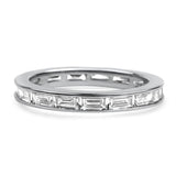 PAGE Estate Wedding Band Platinum Channel Set Straight Baguette Diamond Band 6.25