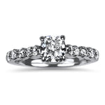 PAGE Estate Engagement Ring Platinum Cushion Brilliant Cut 1.05cts Solitaire Diamond Ring with Diamond Band 7