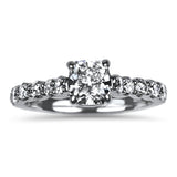 PAGE Estate Engagement Ring Platinum Cushion Brilliant Cut 1.05cts Solitaire Diamond Ring with Diamond Band 7