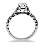 PAGE Estate Engagement Ring Platinum Cushion Brilliant Cut 1.05cts Solitaire Diamond Ring with Diamond Band 7