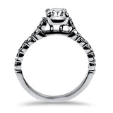PAGE Estate Engagement Ring Platinum Cushion Brilliant Cut 1.05cts Solitaire Diamond Ring with Diamond Band 7