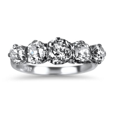 PAGE Estate Engagement Ring Platinum Edwardian Old Mine Cut Diamond Ring 7.5