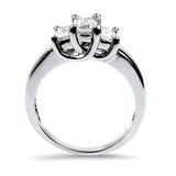 PAGE Estate Engagement Ring Platinum Emerald Cut .56ct Three-Stone Diamond Ring 6