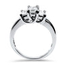 PAGE Estate Engagement Ring Platinum Emerald Cut .56ct Three-Stone Diamond Ring 6