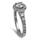 PAGE Estate Engagement Ring Platinum Hearts on Fire Transcend Halo Diamond Ring 5.25
