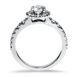PAGE Estate Engagement Ring Platinum Hearts on Fire Transcend Halo Diamond Ring 5.25