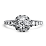 PAGE Estate Engagement Ring Platinum Hearts on Fire Transcend Halo Diamond Ring 5.25