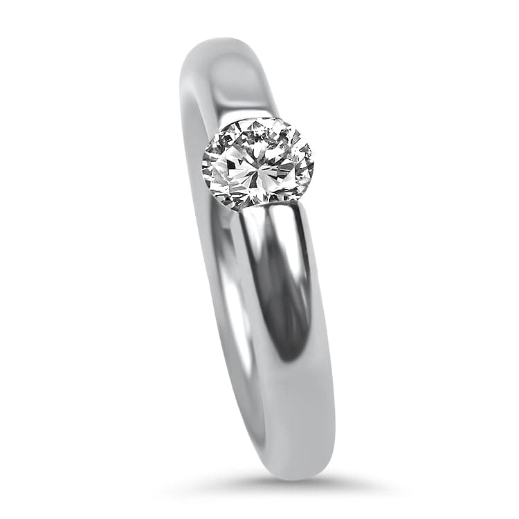 PAGE Estate Engagement Ring Platinum Neissing Spannring Tension Set .50ct Diamond Solitaire Ring - Finger Size 5.5 5.75
