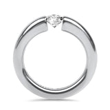 PAGE Estate Engagement Ring Platinum Neissing Spannring Tension Set .50ct Diamond Solitaire Ring - Finger Size 5.5 5.75