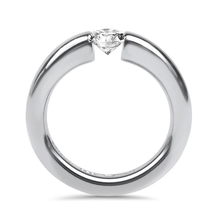 PAGE Estate Engagement Ring Platinum Neissing Spannring Tension Set .50ct Diamond Solitaire Ring - Finger Size 5.5 5.75