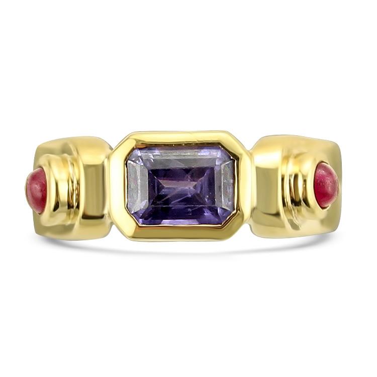 PAGE Estate Ring Purple Sapphire & Ruby Ring 8.5