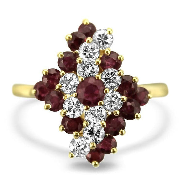 PAGE Estate Ring Ruby & Diamond Ring 7.25