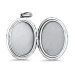 PAGE Estate Necklaces and Pendants Silver Victorian Oval Floral Enameled Locket