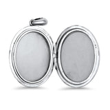 PAGE Estate Necklaces and Pendants Silver Victorian Oval Floral Enameled Locket
