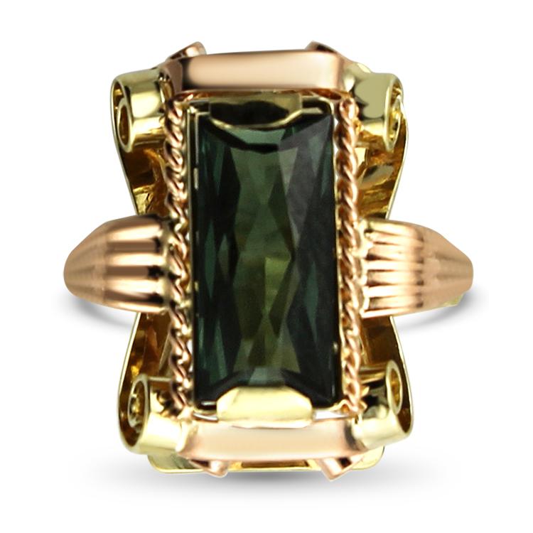 PAGE Estate Ring Spinel & Gold Cocktail Ring 5.75