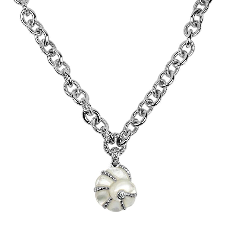 Judith Ripka Sterling Silver CZ Swarovski Crystal Heart Charm Pendant  Necklace | EstateSales.org