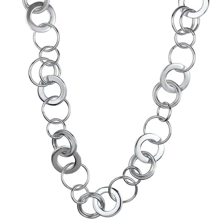 PAGE Estate Necklaces and Pendants Sterling Silver Open Circles Link Necklace