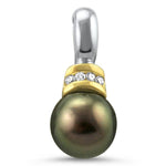 PAGE Estate Necklaces and Pendants Tahitian Pearl & Diamond Pendant