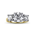 PAGE Estate Engagement Ring Three-Stone 1.90ct Center Ideal Diamond Engagement Ring 5