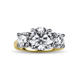 PAGE Estate Engagement Ring Three-Stone 1.90ct Center Ideal Diamond Engagement Ring 5