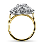 PAGE Estate Engagement Ring Three-Stone 1.90ct Center Ideal Diamond Engagement Ring 5
