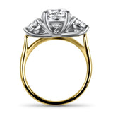 PAGE Estate Engagement Ring Three-Stone 1.90ct Center Ideal Diamond Engagement Ring 5