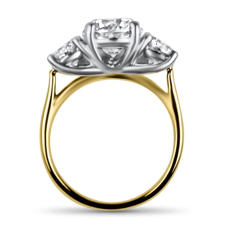 PAGE Estate Engagement Ring Three-Stone 1.90ct Center Ideal Diamond Engagement Ring 5
