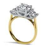 PAGE Estate Engagement Ring Three-Stone 1.90ct Center Ideal Diamond Engagement Ring 5