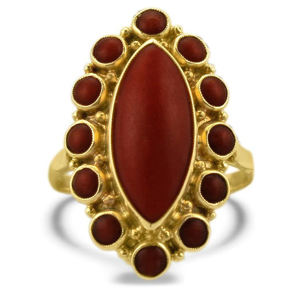 PAGE Estate Ring Victorian Coral Ring 9
