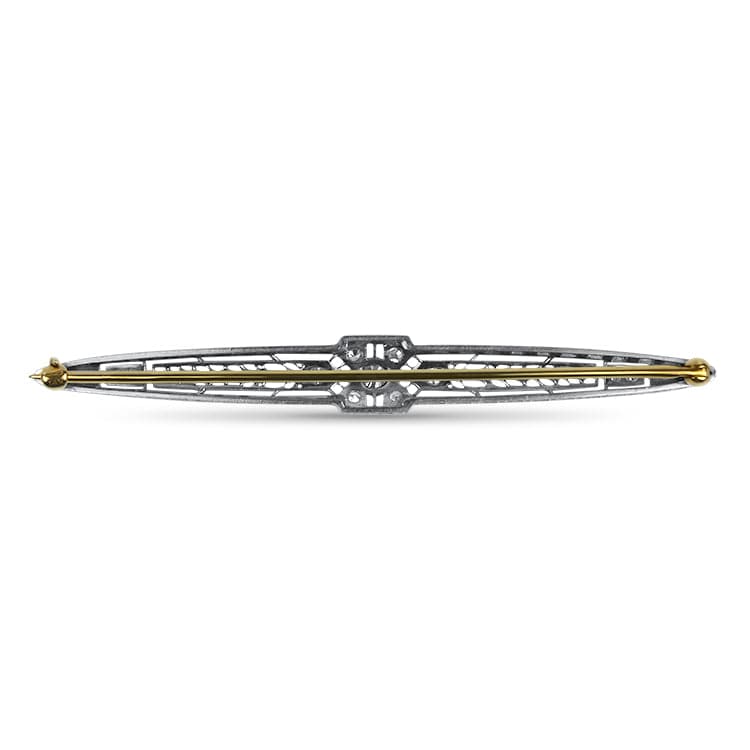 PAGE Estate Pins & Brooches Vintage Filigree Old European Cut Diamond Pin