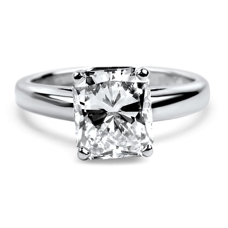PAGE Estate Engagement Ring White Gold 2.01cts Radiant Diamond Solitaire Ring 4.75