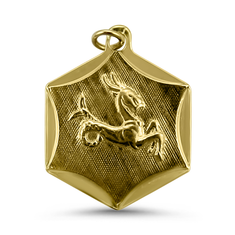 PAGE Estate Charm Yellow Gold Capricorn Zodiac Charm & Pendant
