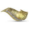 PAGE Estate Pins & Brooches Yellow Gold & Diamond Fluted Brooch