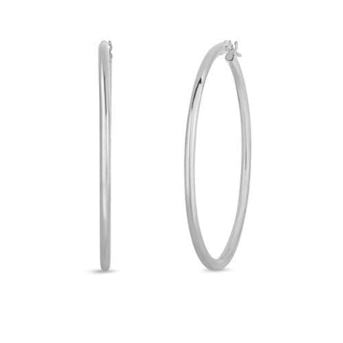 Roberto Coin Earring 18K White Gold Large Hoop Earrings