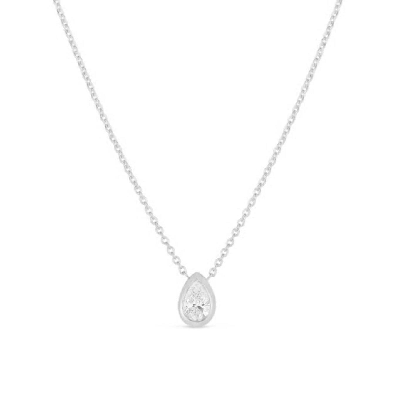 Roberto Coin Necklaces and Pendants 18K White Gold Pear Diamond Necklace