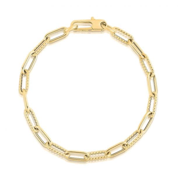 Roberto Coin Bracelet 18K Yellow Gold Paperclip Link Bracelet