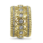 Christopher Designs Ring 18k Yellow Gold Roberto Coin Rosette Symmetric Diamond Band 6.5