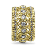 Christopher Designs Ring 18k Yellow Gold Roberto Coin Rosette Symmetric Diamond Band 6.5