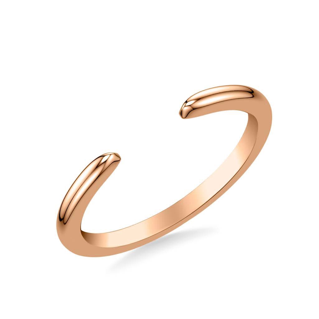 Sincerely Springer's Wedding Band 14K Rose Gold Contemporary Thin Open Wedding Band