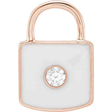 Sincerely Springer's Necklaces and Pendants 14K Rose Gold Diamond Locket Charm