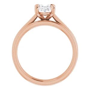 Sincerely Springer's Engagement Ring 14k Rose Gold Oval Solitaire Engagement Setting 9x7mm / 6.5