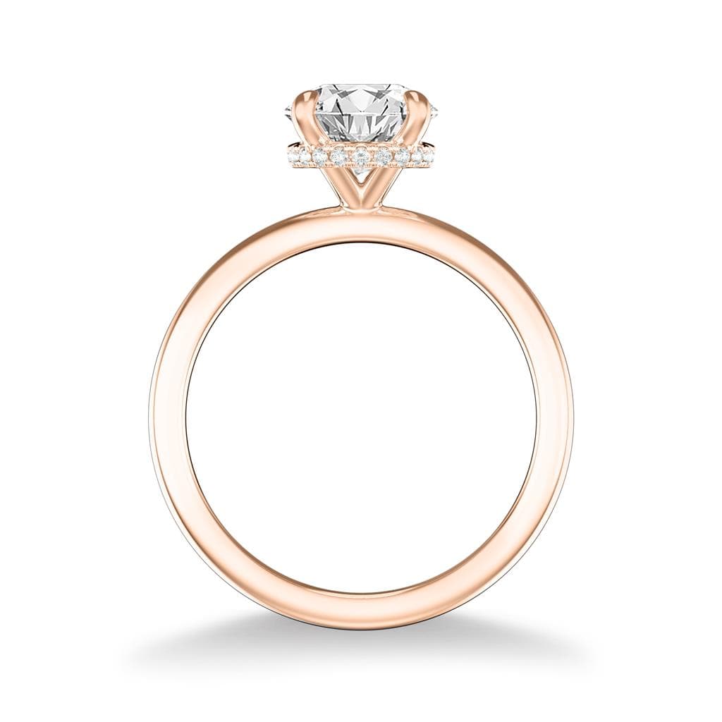 Sincerely Springer's Engagement Ring 14k Rose Gold Round Solitaire Engagement Setting with Hidden Halo 6.5mm / 6.5