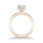 Sincerely Springer's Engagement Ring 14k Rose Gold Round Solitaire Engagement Setting with Hidden Halo 6.5mm / 6.5